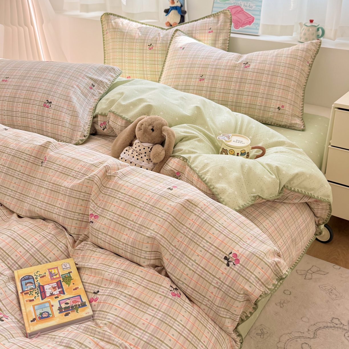 91家纺网 家纺一手货源 找家纺 （总）女子家纺 2026新款贝壳边三角针12868全棉纯棉四件套