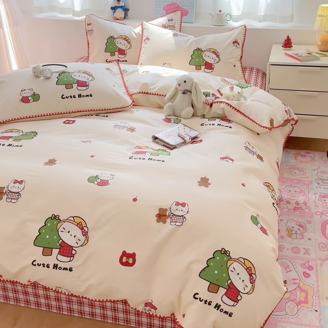 91家纺网 家纺一手货源 找家纺 （总）女子家纺 2026新款贝壳边三角针12868全棉纯棉四件套