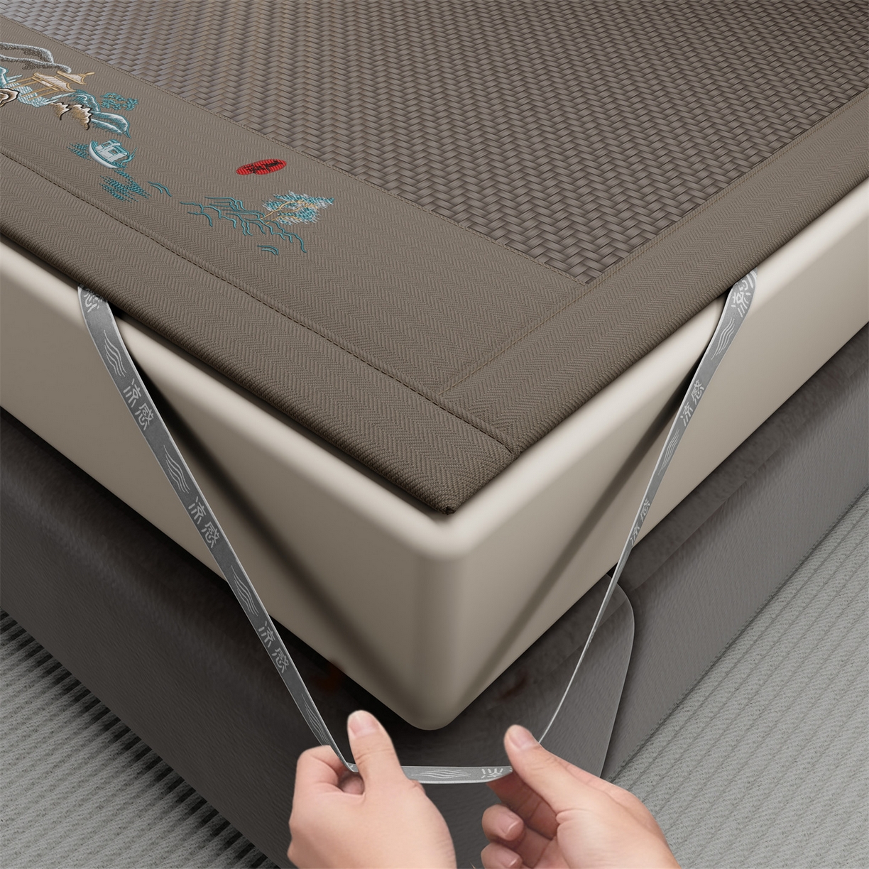 91家纺网 家纺一手货源 找家纺 （总）女子家纺 2026新款PE凉感席床席-江南