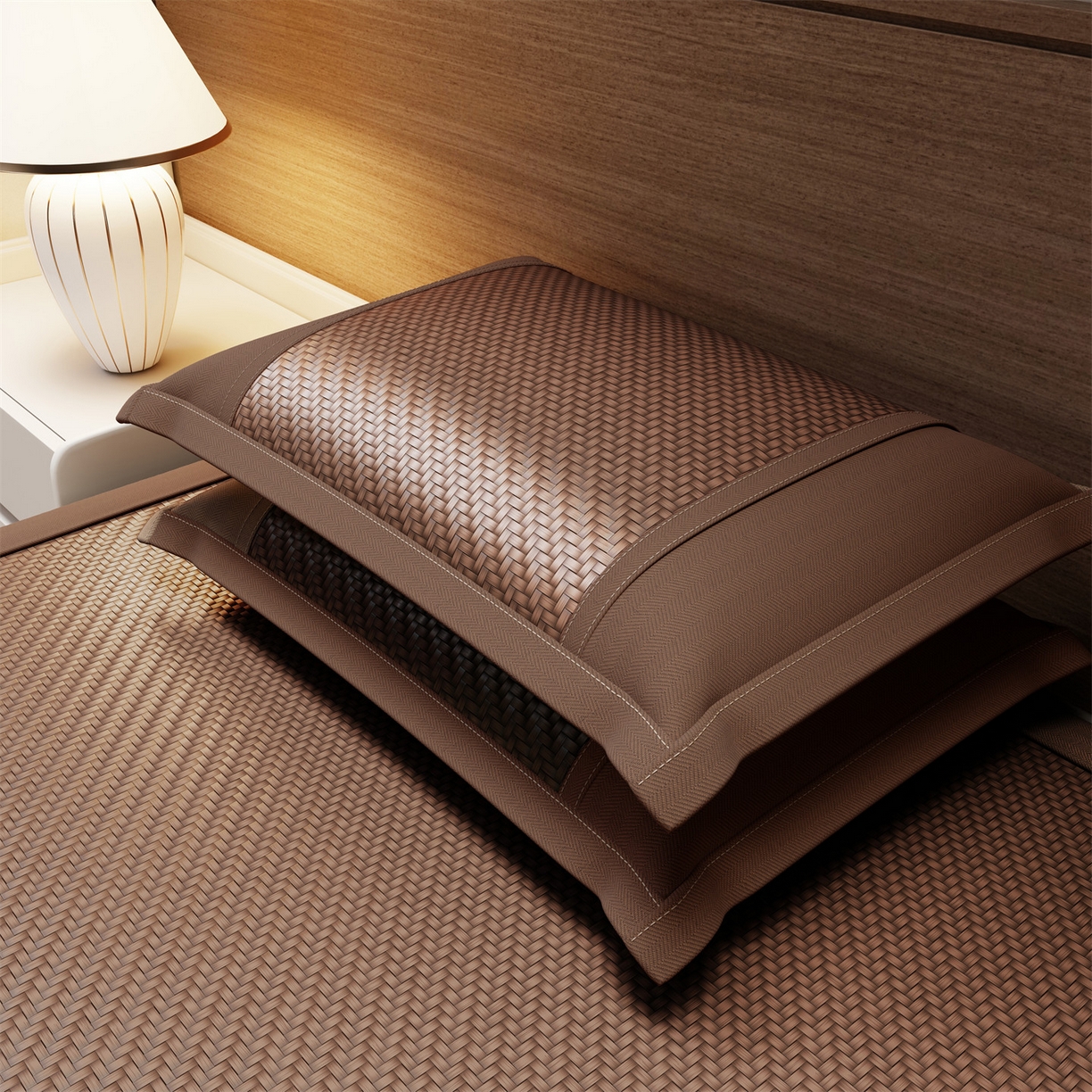 91家纺网 家纺一手货源 找家纺 女子家纺 2026新款PE凉感席床席-江南 江南-巧克力色