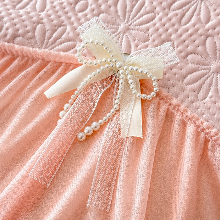 91家纺网 家纺一手货源 找家纺 苏米娜家纺SUMINA 2026新款PE高分子弯边工艺双层花边床裙款凉席三件套-梦幻 梦幻-粉黛