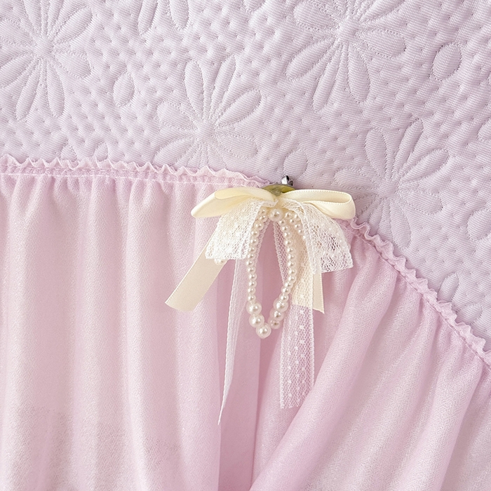 91家纺网 家纺一手货源 找家纺 苏米娜家纺SUMINA 2026新款PE高分子弯边工艺双层花边床裙款凉席三件套-梦幻 梦幻-星云紫