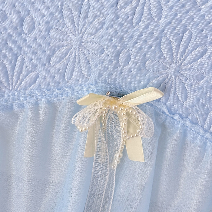 91家纺网 家纺一手货源 找家纺 苏米娜家纺SUMINA 2026新款PE高分子弯边工艺双层花边床裙款凉席三件套-梦幻 梦幻-兰屿