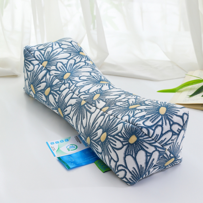 仁宇枕业 2026新款夏凉冰爽菊花宫廷老虎护颈荞麦枕头枕芯 菊花夏凉老虎荞麦枕-蓝色