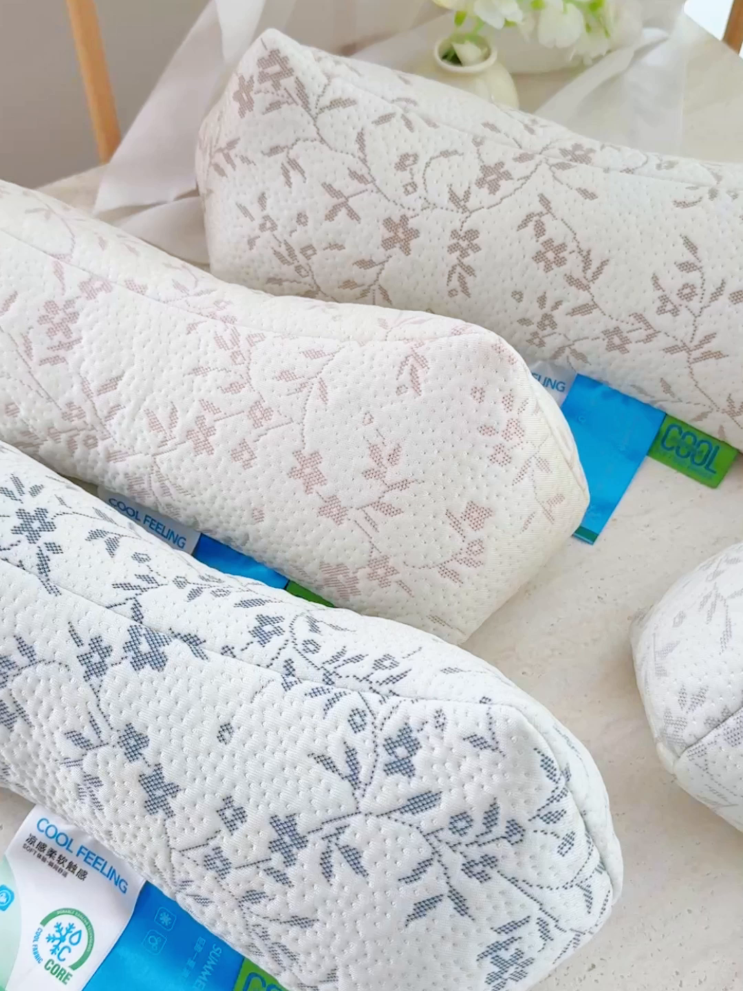 91家纺网 家纺一手货源 找家纺 （总）仁宇枕业 2026新款紫藤花反弓型三角护颈护头夏凉荞麦枕头枕芯