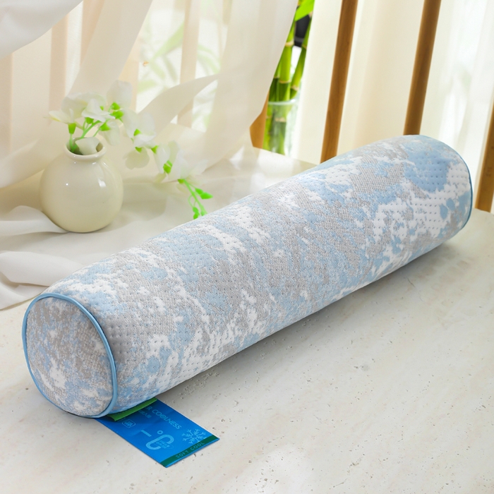 仁宇枕业 2026新款马上有钱圆形糖果护腰护颈枕腰枕头枕夏凉枕头枕芯 山水画圆形糖果枕-蓝色