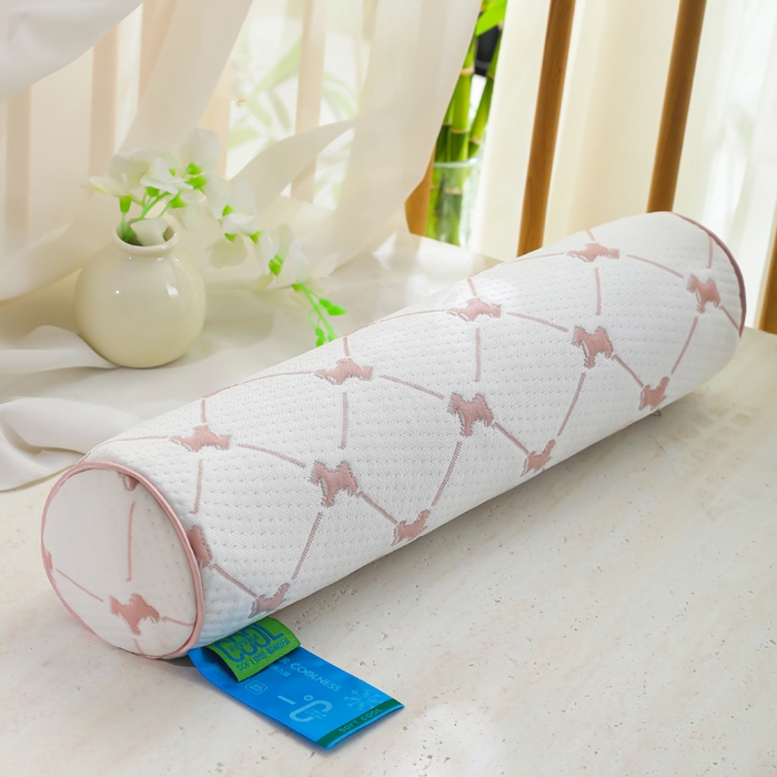 仁宇枕业 2026新款马上有钱圆形糖果护腰护颈枕腰枕头枕夏凉枕头枕芯 马上有钱圆形糖果护颈枕-粉色