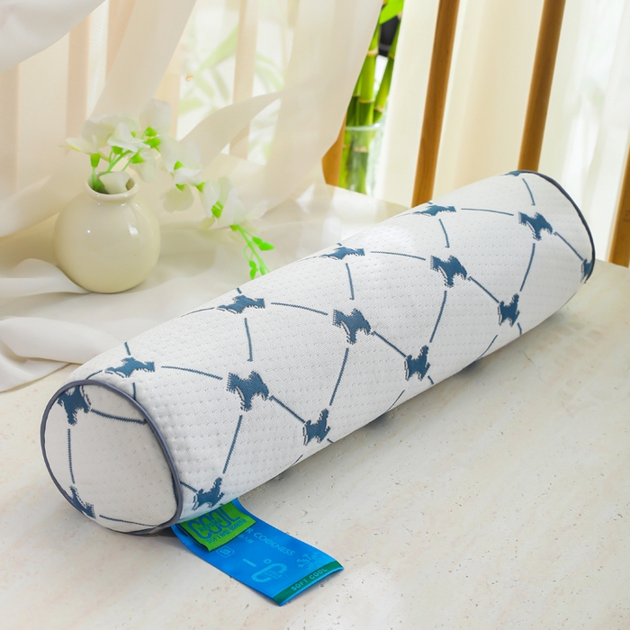 仁宇枕业 2026新款马上有钱圆形糖果护腰护颈枕腰枕头枕夏凉枕头枕芯 马上有钱圆形糖果护颈枕-深蓝色