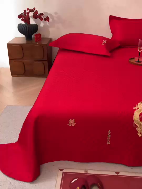 91家纺网 家纺一手货源 找家纺 东方合美（原：皇家传奇） 2026新款婚庆单品床单单品床盖系列 床盖-情比金坚