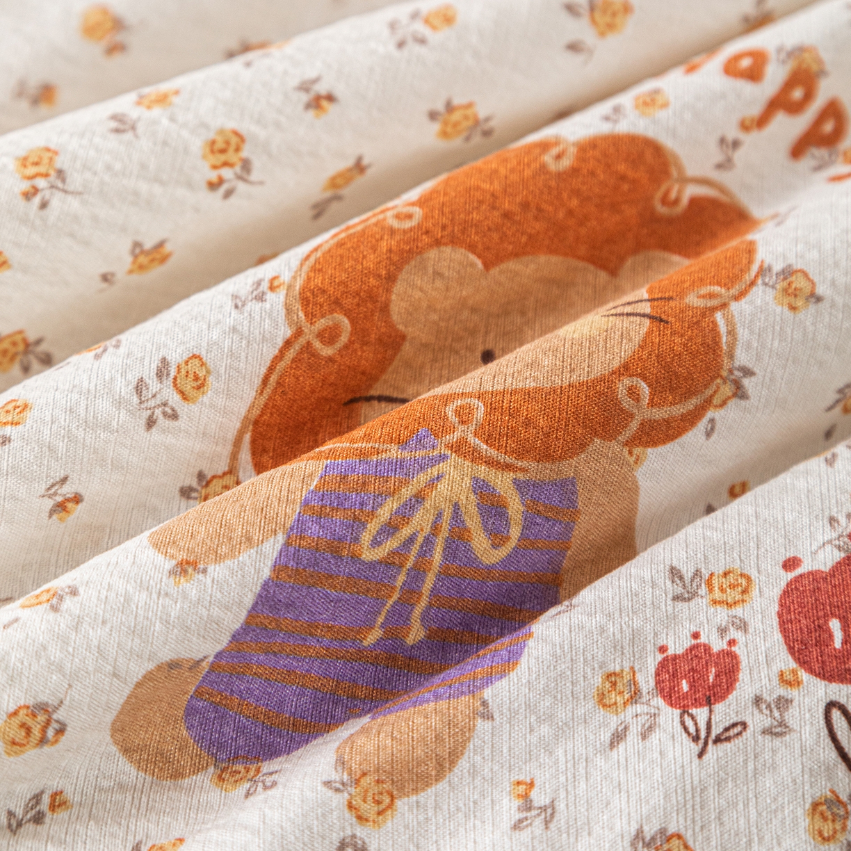 91家纺网 家纺一手货源 找家纺 几禾 2026新款A类云感双层纱夏被木棉皱皱纱棉花被小清新印花夏被夏凉被费尔岛空调被 狮子派对