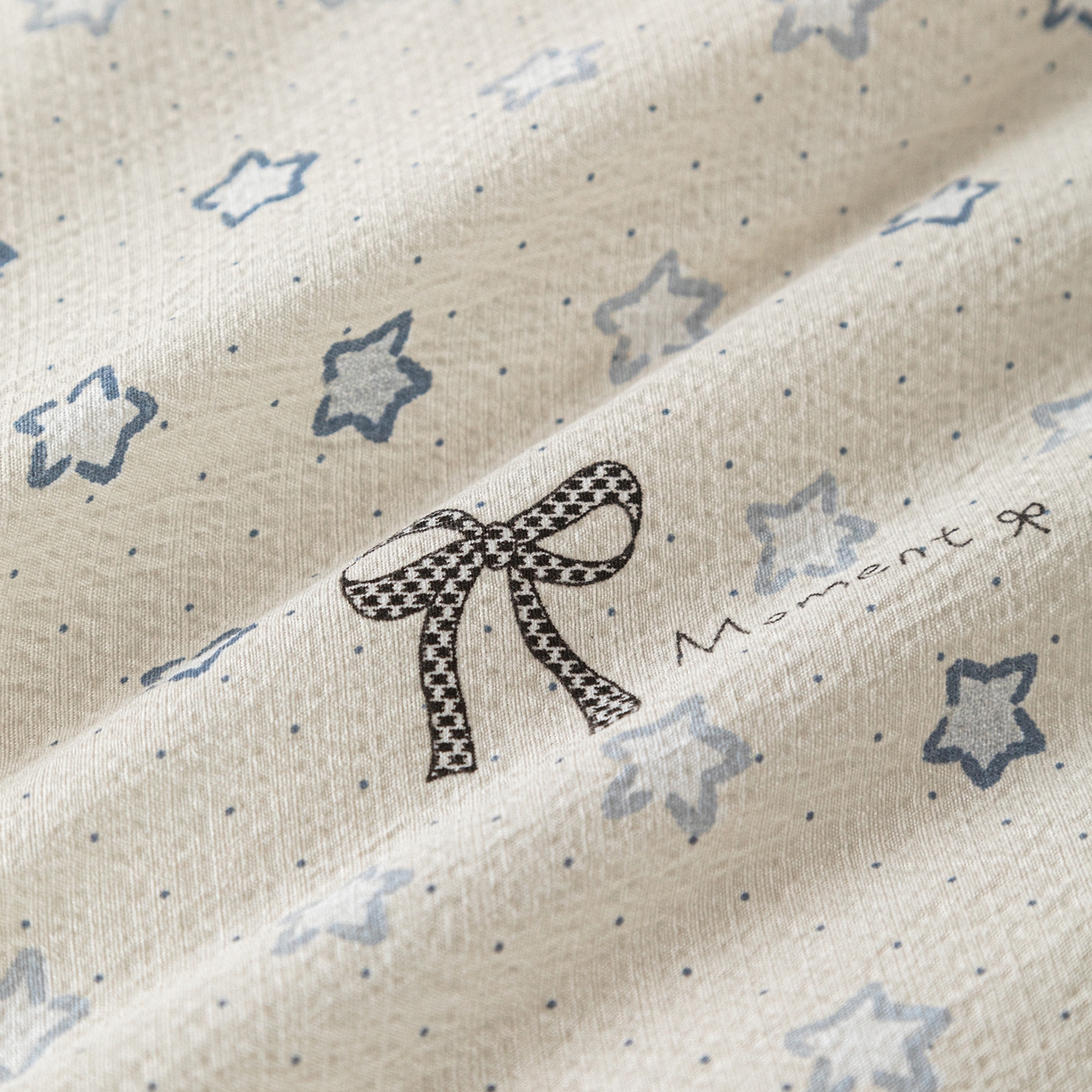 91家纺网 家纺一手货源 找家纺 几禾 2026新款A类云感双层纱夏被木棉皱皱纱棉花被小清新印花夏被夏凉被费尔岛空调被 摘星