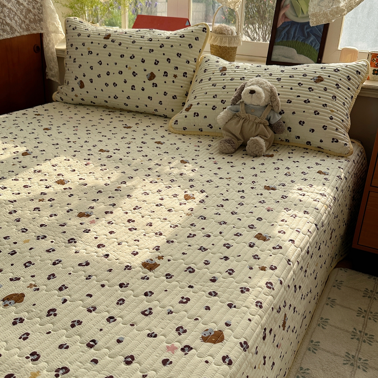 91家纺网 家纺一手货源 找家纺 （总）几禾 2026新款高品质A类泡芙纱床盖夏被套件-青提系列（晚风渐热，温柔续夏）