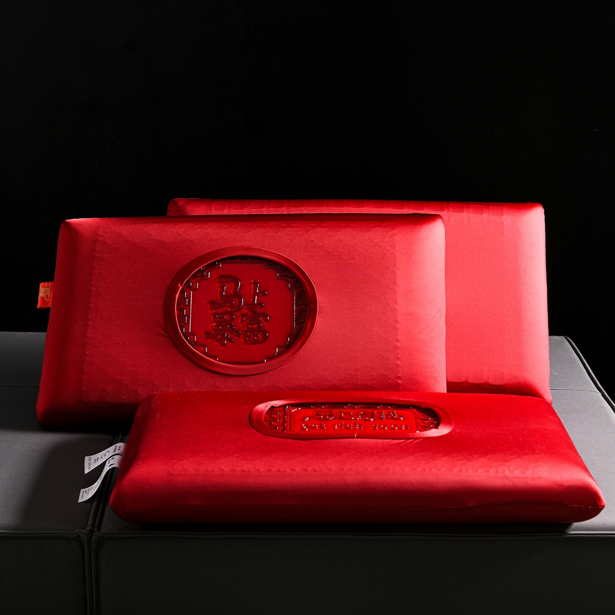 91家纺网 家纺一手货源 找家纺 麦哆乐 2026新款马上有钱凝胶大红枕清凉舒适护颈慢回弹枕头枕芯 大红