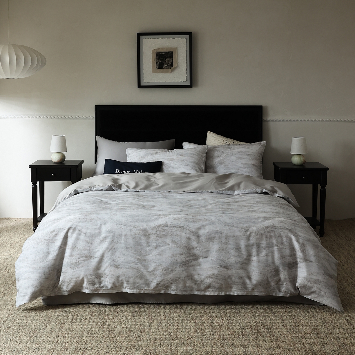 91家纺网 家纺一手货源 找家纺 （总）ONE TWO ONE 121 2026新款专版数码印花100s50支数码印花长绒棉全棉纯棉四件套水墨江隐风格二