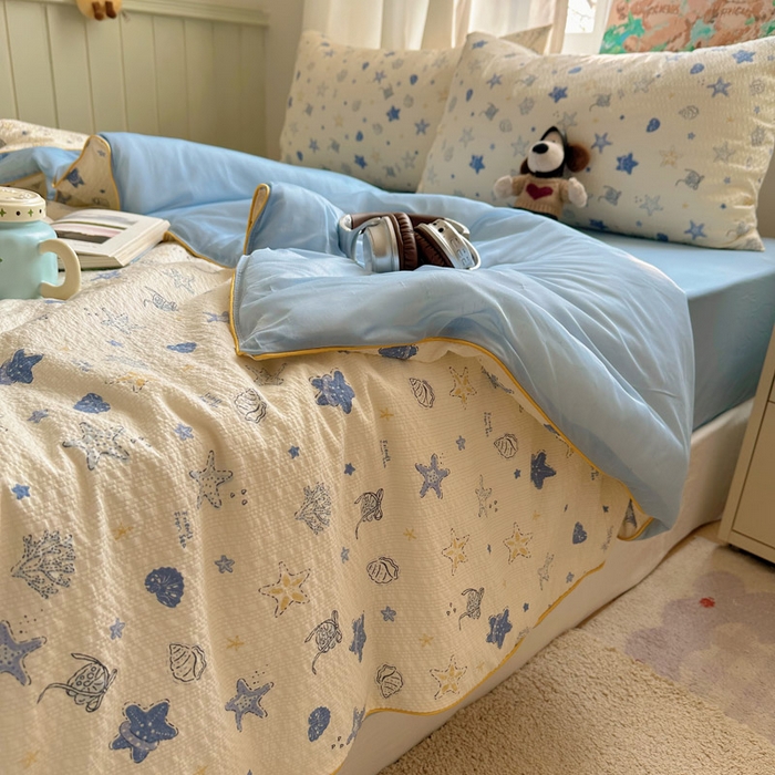 91家纺网 家纺一手货源 找家纺 初念 2026新款泡芙纱单夏被凉糖系列（凉而不冰的触感，清凉与柔软兼得） 凉糖-贝壳星