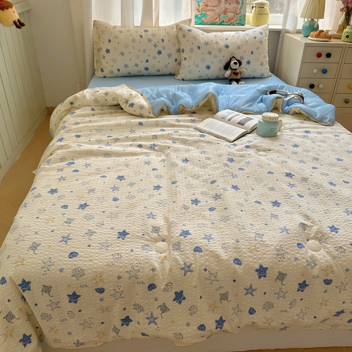 91家纺网 家纺一手货源 找家纺 初念 2026新款泡芙纱单夏被凉糖系列（凉而不冰的触感，清凉与柔软兼得） 凉糖-贝壳星