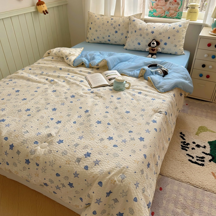 91家纺网 家纺一手货源 找家纺 初念 2026新款泡芙纱单夏被凉糖系列（凉而不冰的触感，清凉与柔软兼得） 凉糖-贝壳星