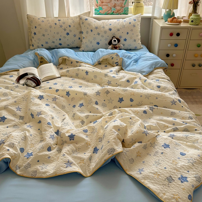 91家纺网 家纺一手货源 找家纺 初念 2026新款泡芙纱单夏被凉糖系列（凉而不冰的触感，清凉与柔软兼得） 凉糖-贝壳星