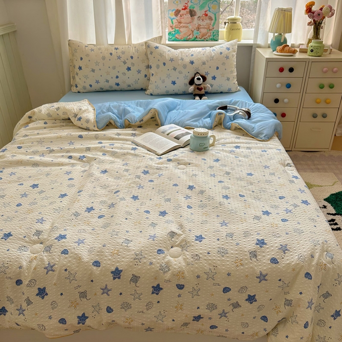 91家纺网 家纺一手货源 找家纺 初念 2026新款泡芙纱单夏被凉糖系列（凉而不冰的触感，清凉与柔软兼得） 凉糖-贝壳星