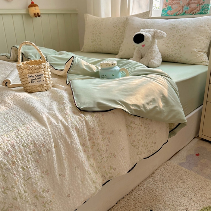 91家纺网 家纺一手货源 找家纺 初念 2026新款泡芙纱单夏被凉糖系列（凉而不冰的触感，清凉与柔软兼得） 凉糖-浅夏花信