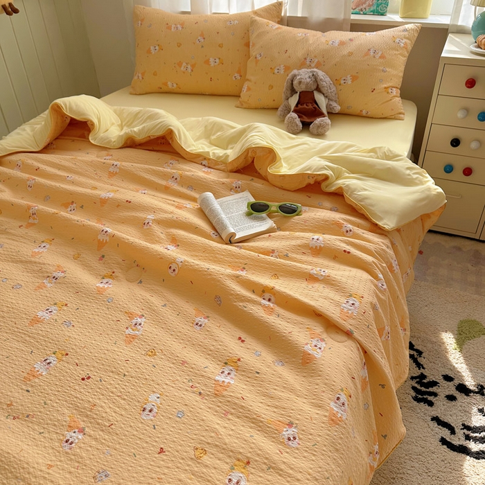 91家纺网 家纺一手货源 找家纺 初念 2026新款泡芙纱单夏被凉糖系列（凉而不冰的触感，清凉与柔软兼得） 凉糖-冰淇淋星星