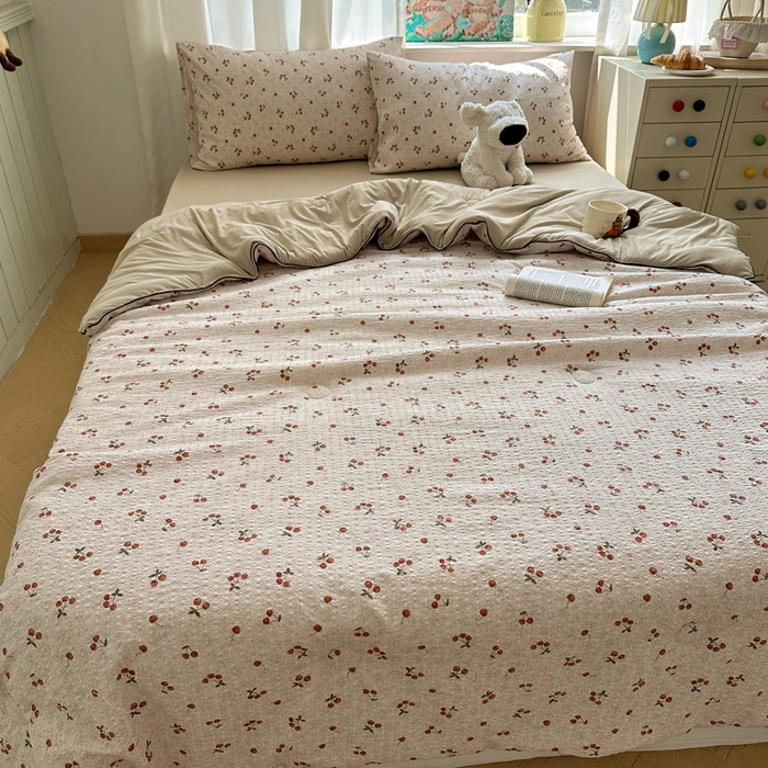 91家纺网 家纺一手货源 找家纺 初念 2026新款泡芙纱单夏被凉糖系列（凉而不冰的触感，清凉与柔软兼得） 凉糖-酒渍樱桃