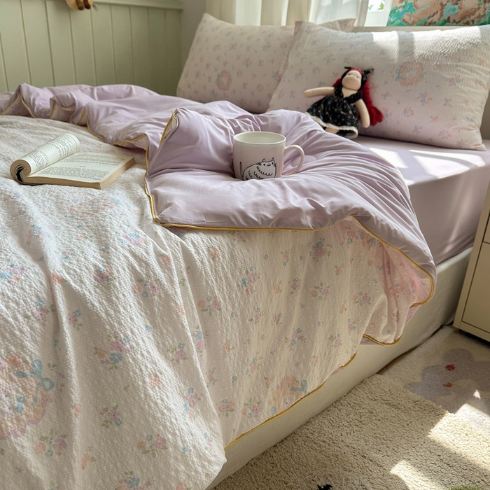 91家纺网 家纺一手货源 找家纺 初念 2026新款泡芙纱单夏被凉糖系列（凉而不冰的触感，清凉与柔软兼得） 凉糖-碎花藏甜