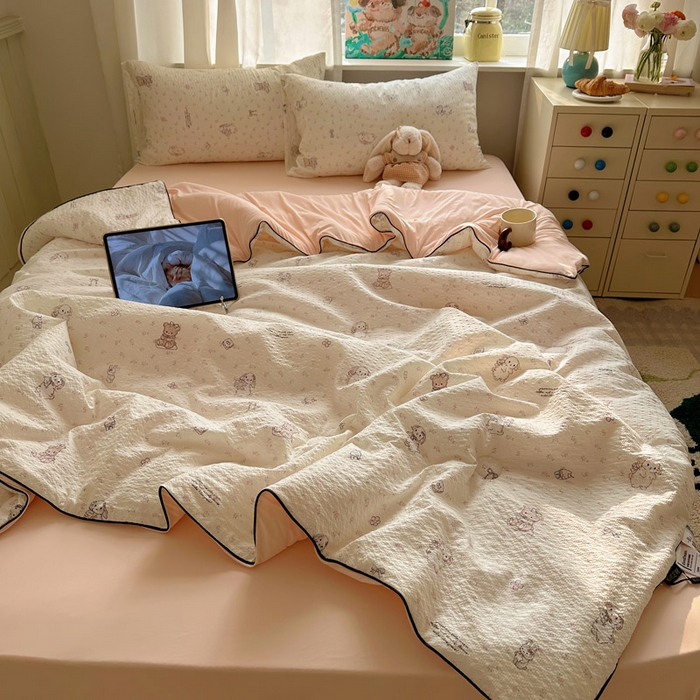 91家纺网 家纺一手货源 找家纺 初念 2026新款泡芙纱单夏被凉糖系列（凉而不冰的触感，清凉与柔软兼得） 凉糖-悦悦小兔