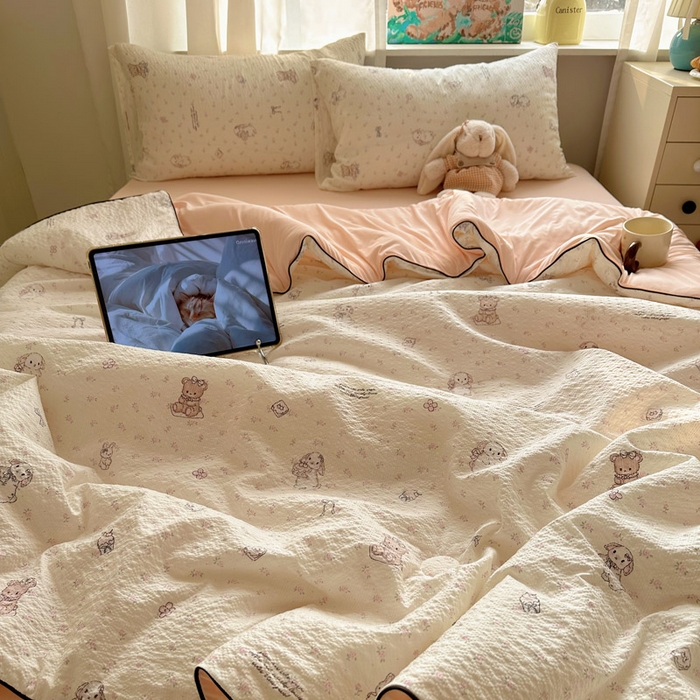 91家纺网 家纺一手货源 找家纺 初念 2026新款泡芙纱单夏被凉糖系列（凉而不冰的触感，清凉与柔软兼得） 凉糖-悦悦小兔