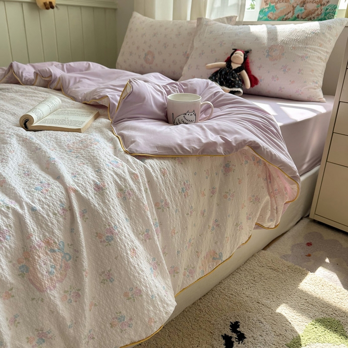 91家纺网 家纺一手货源 找家纺 初念 2026新款泡芙纱单夏被凉糖系列（凉而不冰的触感，清凉与柔软兼得） 凉糖-碎花藏甜