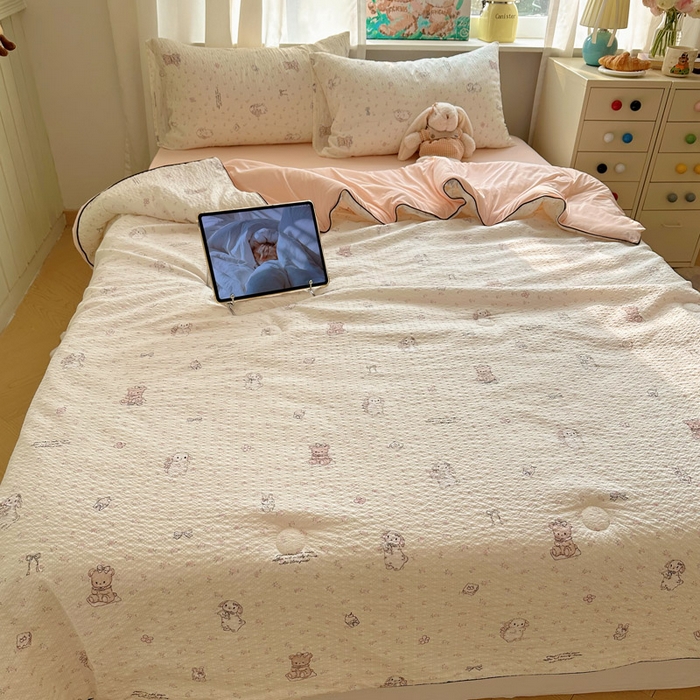 91家纺网 家纺一手货源 找家纺 初念 2026新款泡芙纱单夏被凉糖系列（凉而不冰的触感，清凉与柔软兼得） 凉糖-悦悦小兔