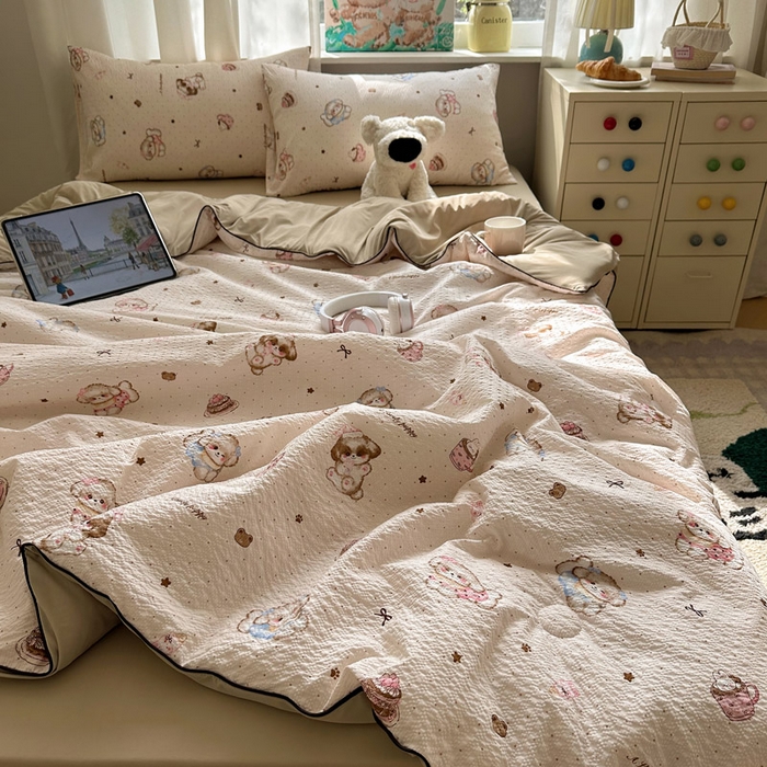 91家纺网 家纺一手货源 找家纺 初念 2026新款泡芙纱单夏被凉糖系列（凉而不冰的触感，清凉与柔软兼得） 凉糖-甜品萌宠