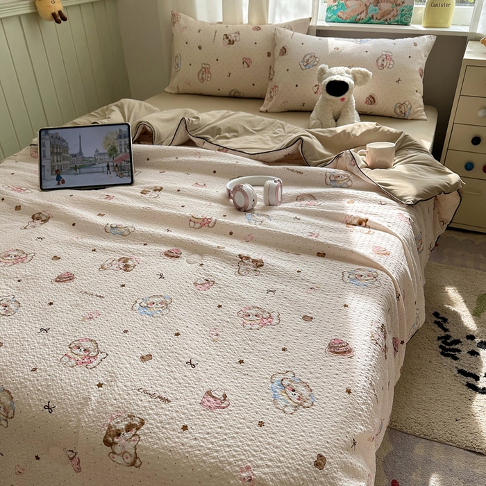 91家纺网 家纺一手货源 找家纺 初念 2026新款泡芙纱单夏被凉糖系列（凉而不冰的触感，清凉与柔软兼得） 凉糖-甜品萌宠