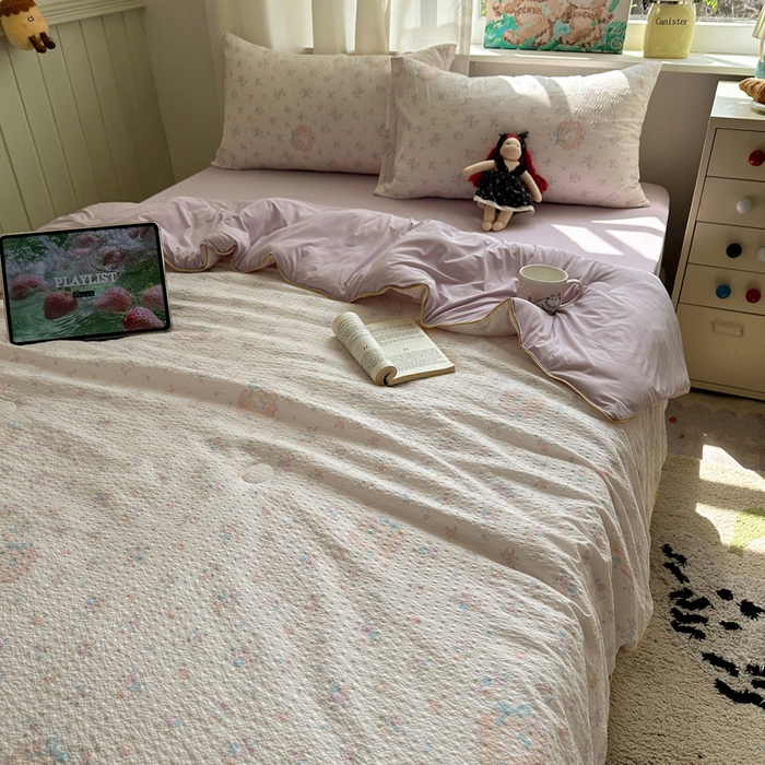 91家纺网 家纺一手货源 找家纺 初念 2026新款泡芙纱单夏被凉糖系列（凉而不冰的触感，清凉与柔软兼得） 凉糖-碎花藏甜