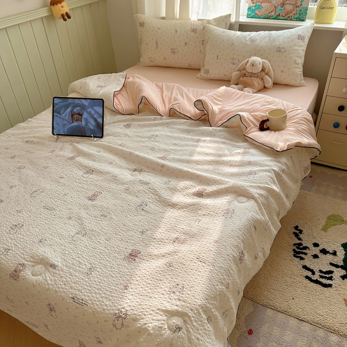 91家纺网 家纺一手货源 找家纺 初念 2026新款泡芙纱单夏被凉糖系列（凉而不冰的触感，清凉与柔软兼得） 凉糖-悦悦小兔