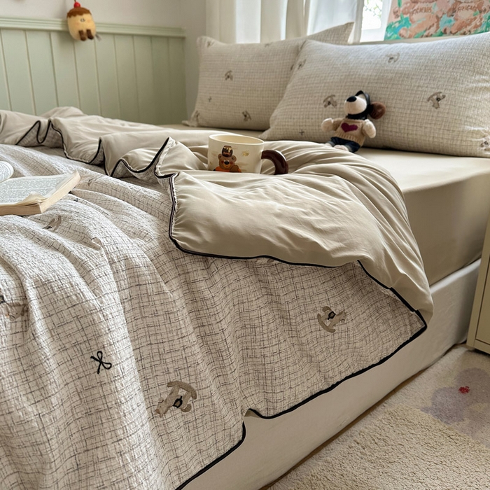 91家纺网 家纺一手货源 找家纺 初念 2026新款泡芙纱单夏被凉糖系列（凉而不冰的触感，清凉与柔软兼得） 凉糖-织纹木马迹