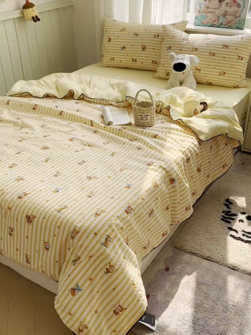 91家纺网 家纺一手货源 找家纺 初念 2026新款泡芙纱单夏被凉糖系列（凉而不冰的触感，清凉与柔软兼得） 凉糖-魔法星星