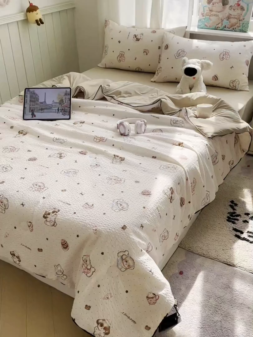 91家纺网 家纺一手货源 找家纺 初念 2026新款泡芙纱单夏被凉糖系列（凉而不冰的触感，清凉与柔软兼得） 凉糖-甜品萌宠