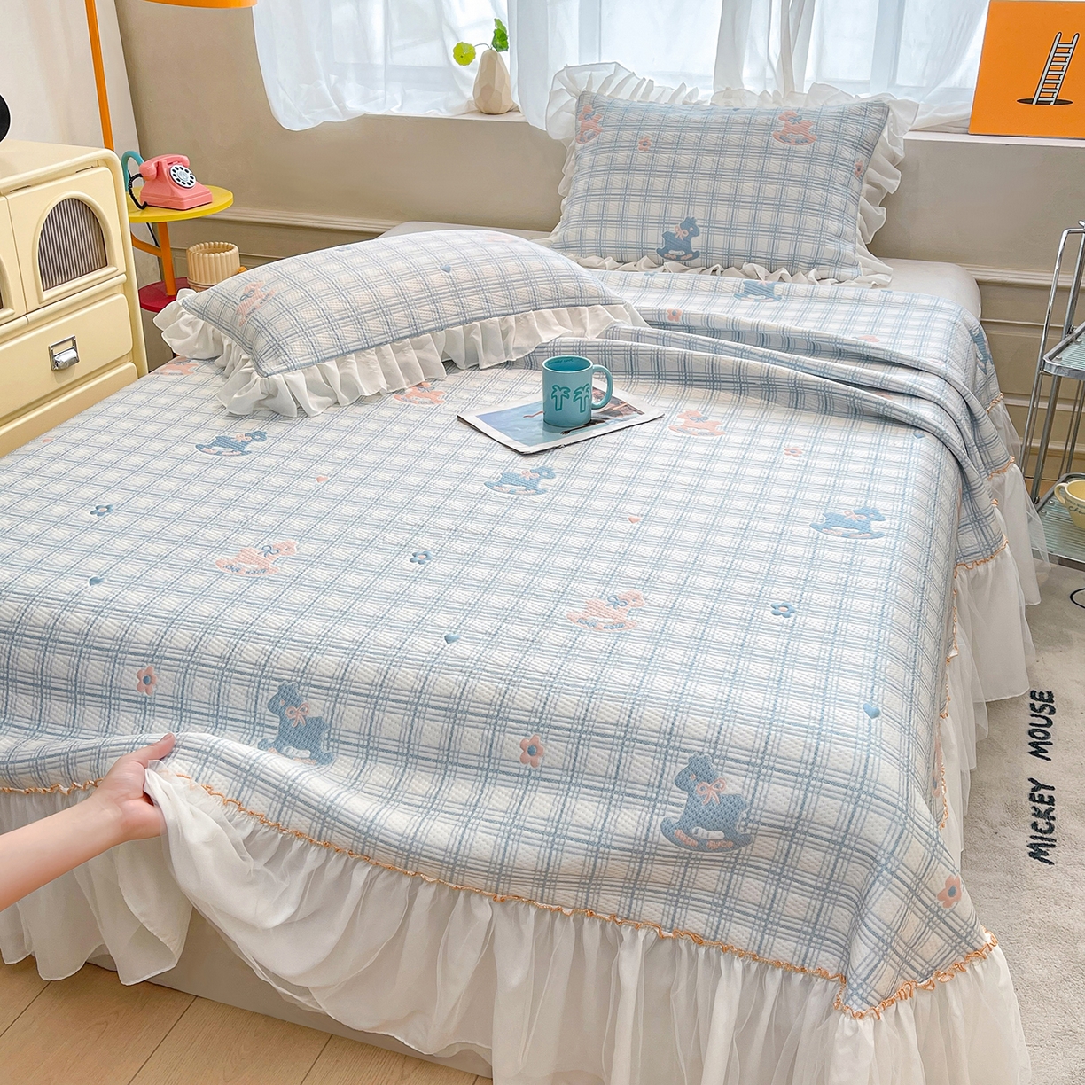 91家纺网 家纺一手货源 找家纺 （总）情恒家纺 2025新款细麻印花加厚双面全包床头罩