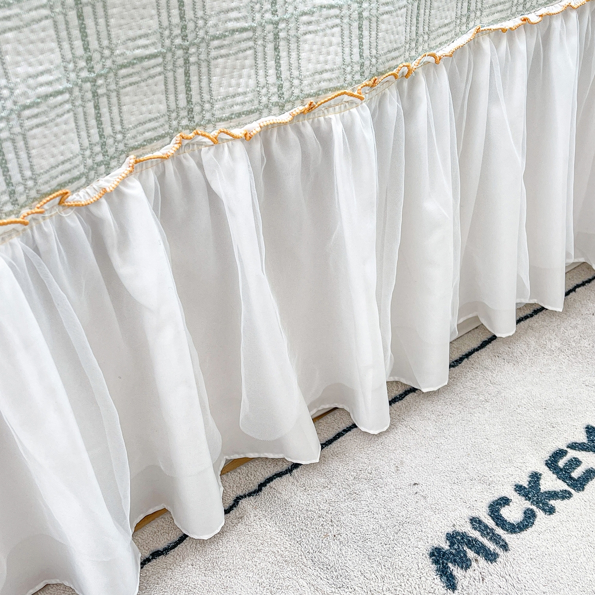 91家纺网 家纺一手货源 找家纺 情恒家纺 2026新款PE卡通提花床盖席席子凉席三件套摇摇马 摇摇马-豆绿