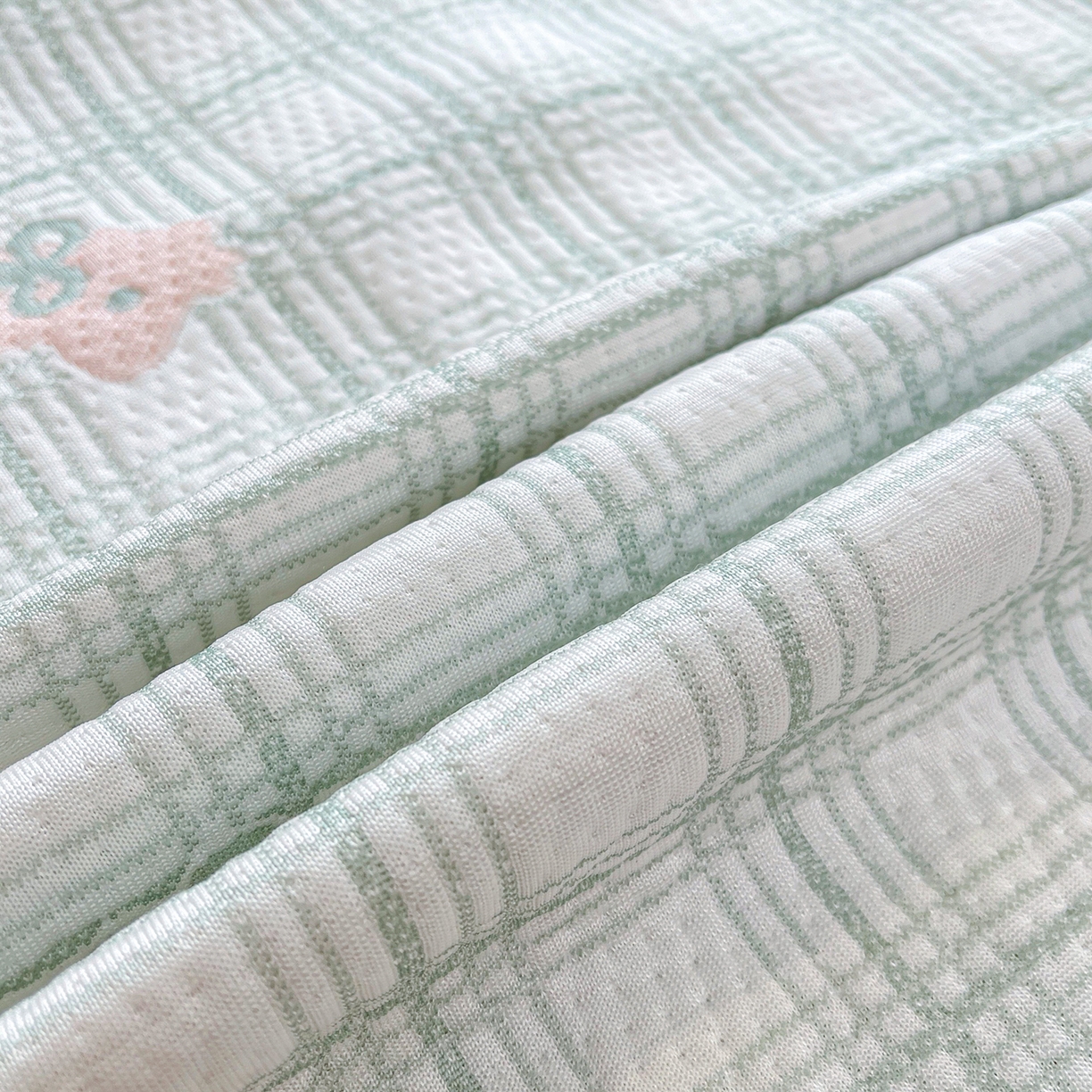 91家纺网 家纺一手货源 找家纺 情恒家纺 2026新款PE卡通提花床盖席席子凉席三件套摇摇马 摇摇马-豆绿