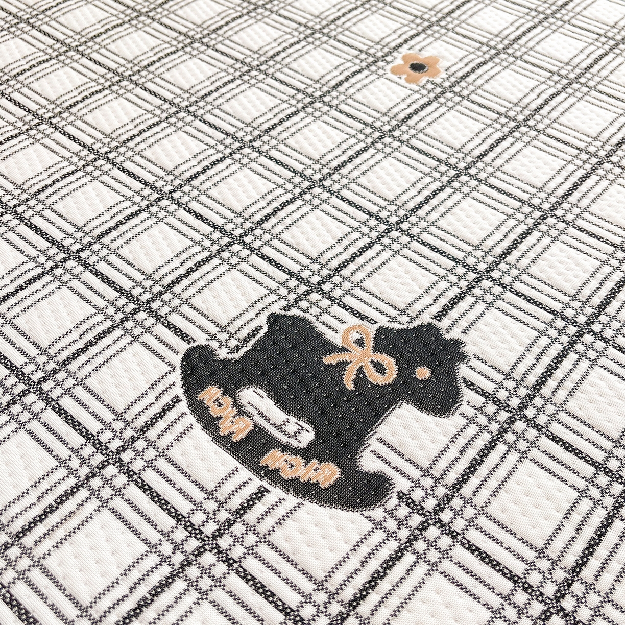 91家纺网 家纺一手货源 找家纺 情恒家纺 2026新款PE卡通提花床盖席席子凉席三件套摇摇马 摇摇马-曜黑