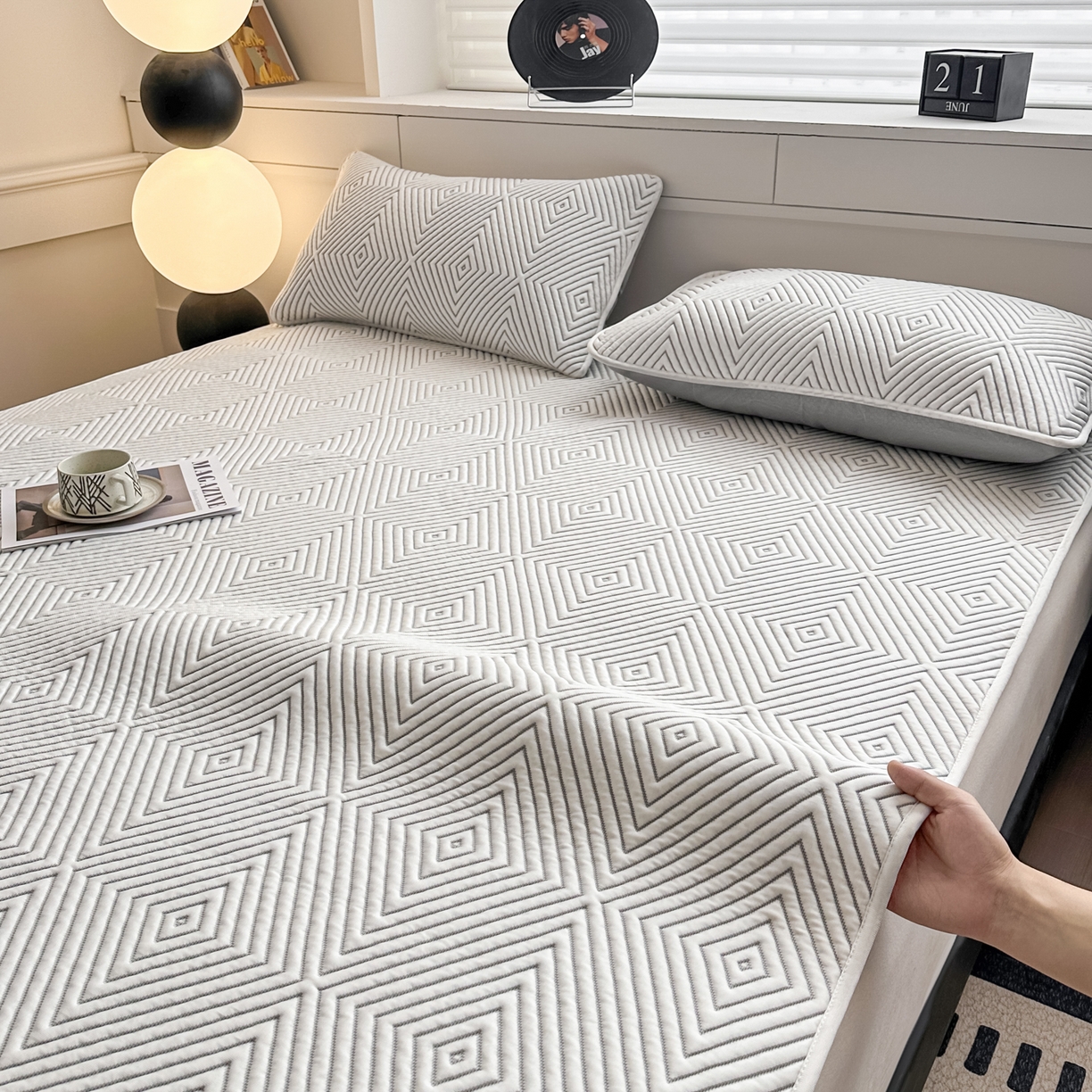 91家纺网 家纺一手货源 找家纺 （总）欧邦 2026新款PE中分子凉豆豆软席包边款外贸凉垫韩国出口可定制