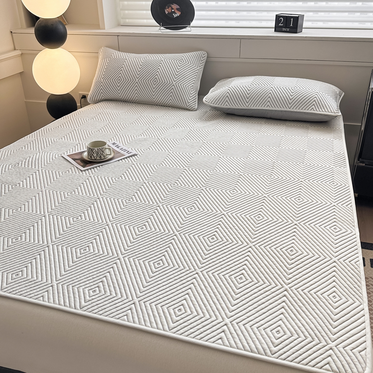 91家纺网 家纺一手货源 找家纺 （总）欧邦 2026新款PE中分子凉豆豆软席包边款外贸凉垫韩国出口可定制