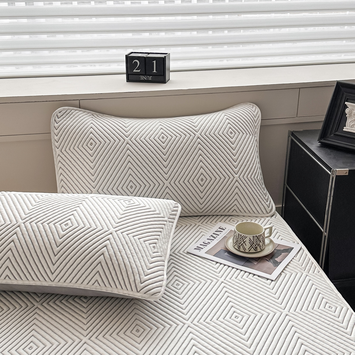 91家纺网 家纺一手货源 找家纺 （总）欧邦 2026新款PE中分子凉豆豆软席包边款外贸凉垫韩国出口可定制