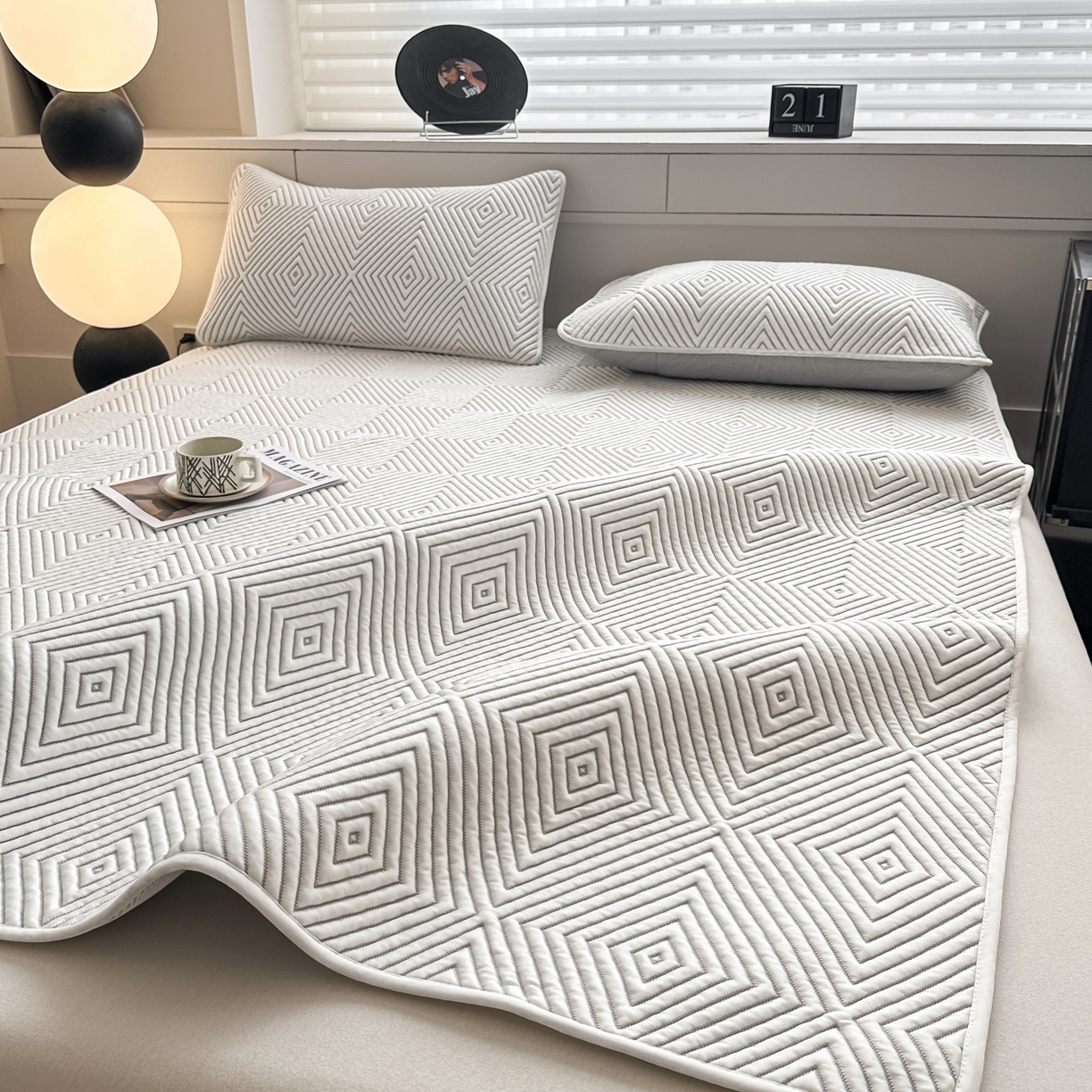 91家纺网 家纺一手货源 找家纺 （总）欧邦 2026新款PE中分子凉豆豆软席包边款外贸凉垫韩国出口可定制