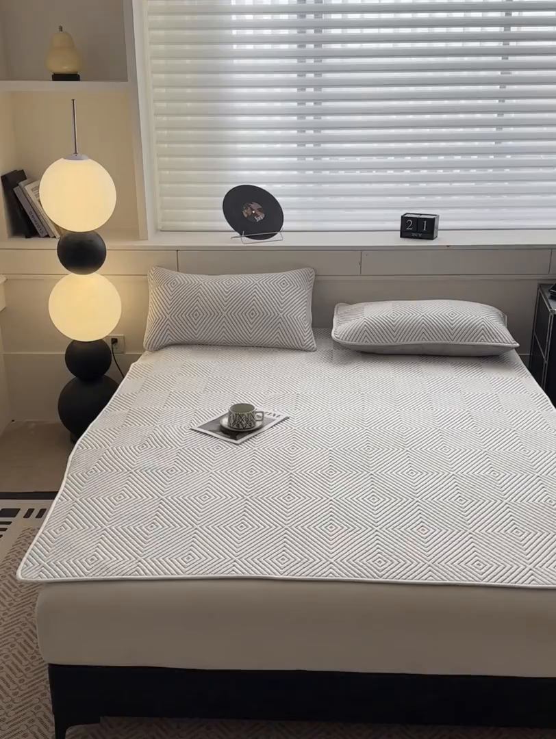 91家纺网 家纺一手货源 找家纺 （总）欧邦 2026新款PE中分子凉豆豆软席包边款外贸凉垫韩国出口可定制