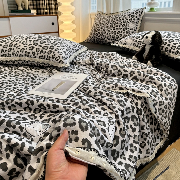 91家纺网 家纺一手货源 找家纺 （总）花伞家居 2026新款蕾丝花边皱皱双层纱夏被四件套含买家秀