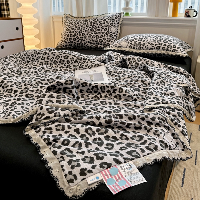 91家纺网 家纺一手货源 找家纺 （总）花伞家居 2026新款蕾丝花边皱皱双层纱夏被四件套含买家秀