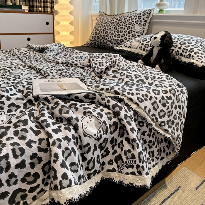 91家纺网 家纺一手货源 找家纺 （总）花伞家居 2026新款蕾丝花边皱皱双层纱夏被四件套含买家秀